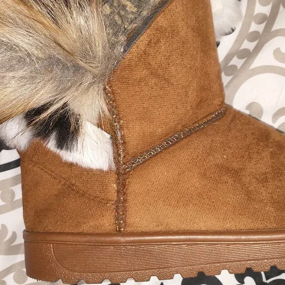 Ladies rabbit fur faux fur inside suede boots SZ 39 (8) - Picture 9 of 9